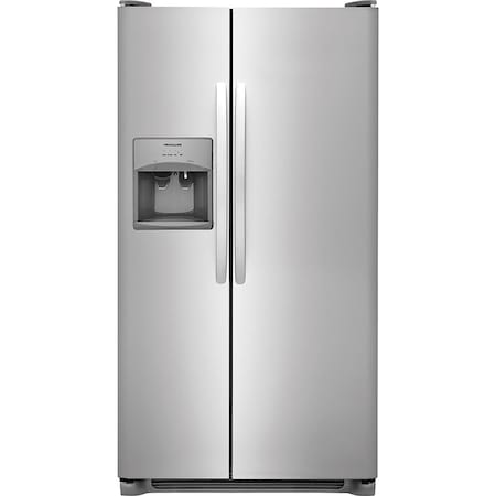 Frigidaire 25.6 cu. ft. Side-by-Side Refrigerator with Water/Ice Dispenser and LED Lighting FFSS2615TS